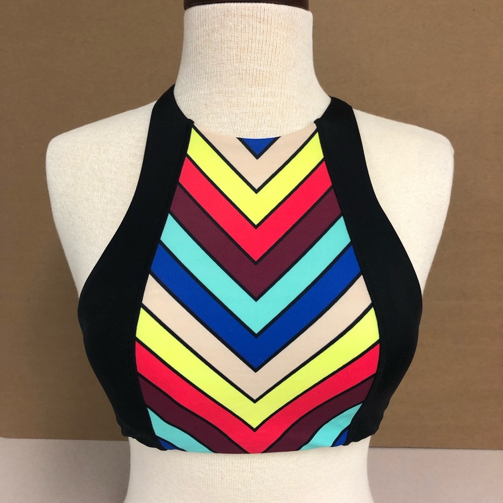 Pink high neck bathing suit top